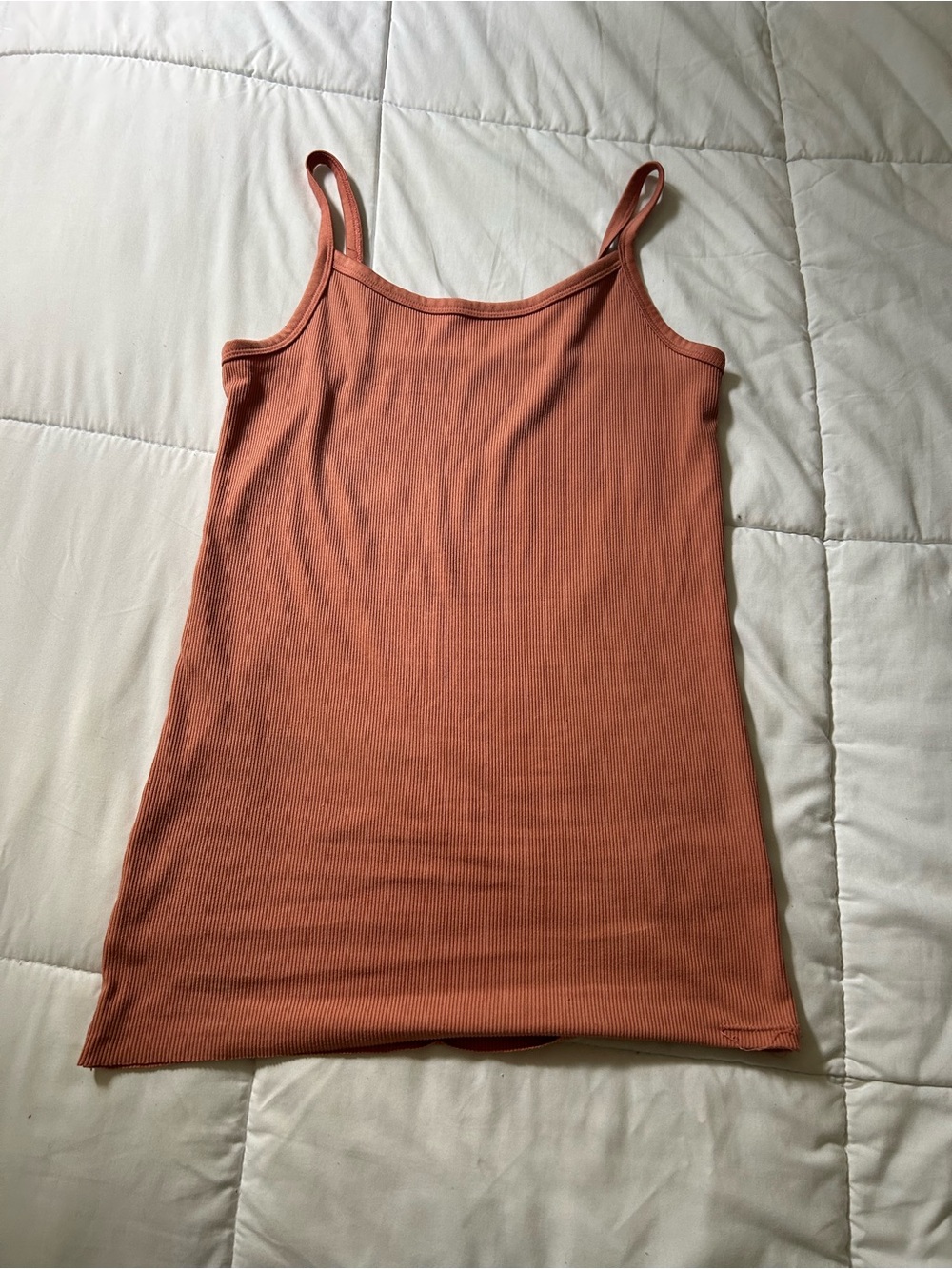 No Boundaries Rust Ribbed Spaghetti Strap Camisole